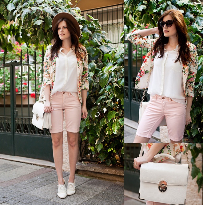 Sơ mi, áo thun trắng cũng rất “được lòng” Viktoriya, và thường được cô nàng tăng điểm nhấn bằng các kiểu áo khoác đa phong cách, chẳng hạn như ấn tượng với áo hoa độc đáo.