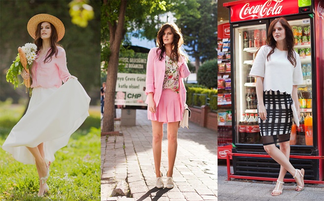  Những chiếc váy công sở phổ biến như midi, bút chì, váy chữ A… tràn ngập trong các bức ảnh thời trang của fashionista mắt nâu xinh đẹp.