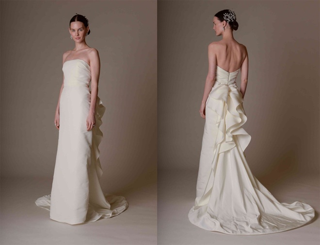 1. Ưu tiên kiểu dáng đơn giản, tinh tế. Không phải tất cả các loại váy cưới cầu kỳ, với quá nhiều tua rua và điểm nhấn mới đủ sức mang lại cho cô dâu vẻ đẹp lộng lẫy. Nhiều khi, sự quyến rũ và đẳng cấp đến từ các thiết kế tinh tế, sắc sảo và rất đơn giản.