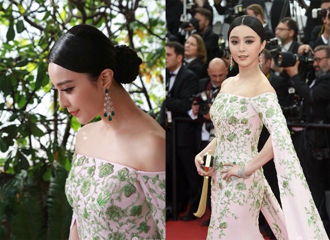 Thêm vào đó, cũng nên học hỏi Phạm Băng Băng trong cách sử dụng trang sức, phụ kiện đi kèm. Thông thường, chỉ nên dùng những kiểu trang sức thật tinh tế, sắc sảo để phối với váy áo quá yểu điệu, thướt tha. Bạn sẽ càng ghi điểm nhiều hơn về đẳng cấp thời trang dự tiệc xa hoa nếu chọn trang sức đồng bộ về màu sắc như mỹ nhân 8X đã dùng ở Liên hoan phim Cannes 2015 khi kết hợp với đầm hoa xanh của Ralph & Russo với bộ trang sức Chopard cùng tông màu.