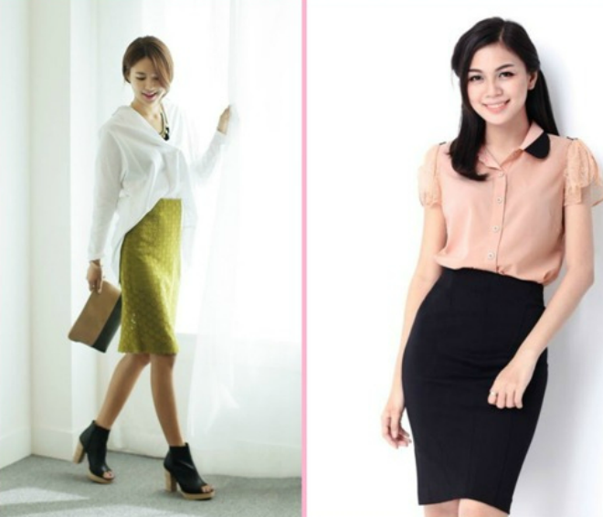 Váy bút chì: Đây là kiểu váy quen thuộc được nhiều người ưa chuộng, đặc biệt là với các bạn gái làm việc nơi công sở. Điểm đặc biệt là chiếc váy này sẽ giúp bạn gái khéo léo che đi vòng hai quá khổ.