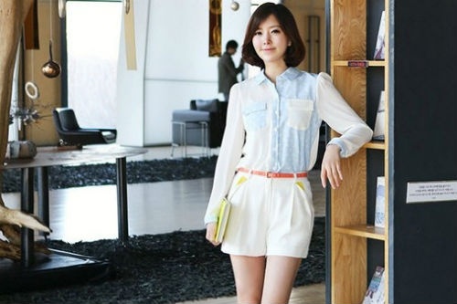 Dien quan shorts tre trung cho co nang cong so hinh anh