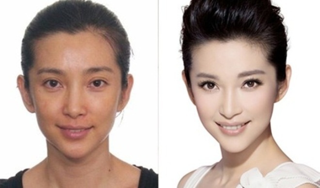 Lý Băng Băng đẹp và lung linh hơn rất nhiều sau khi trang điểm.