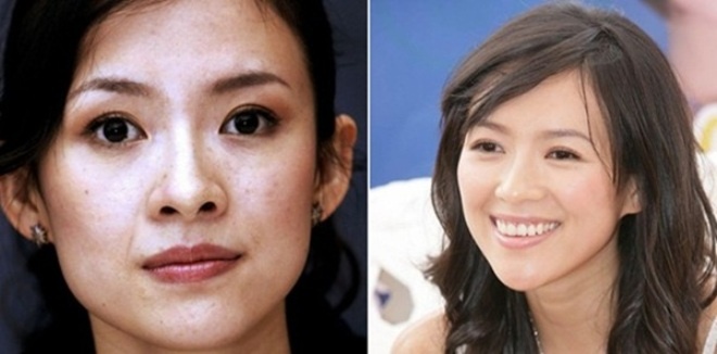 Về cơ bản, đường nét gương mặt của Chương Tử Di rất đẹp, tuy nhiên, nếu không nhờ đến sự hỗ trợ của mỹ phẩm, cô không được thu hút như khi xuất hiện trong các sự kiện lớn, nhỏ.