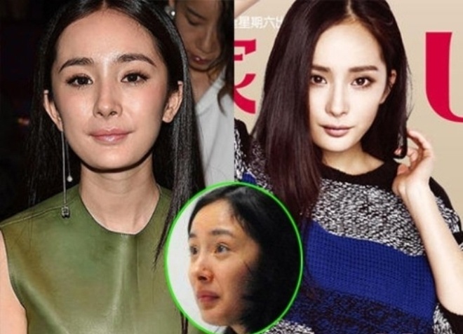 Khi không trang điểm, gương mặt của Dương Mịch cũng đen sạm lại và làn da thì chảy xệ.