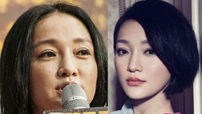 Trang điểm quá nhẹ khiến Châu Tấn lộ làn da đen nhẻm, kém sức sống và lấm tấm mụn.