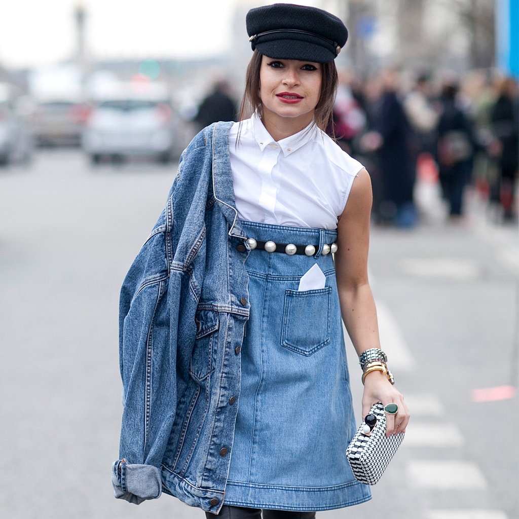 4. Cá tính với denim on denim: Nếu bạn thích sự mạnh mẽ, bạn có thể kết hợp thêm các chất liệu denim khác cho trang phục như jacket, vest hay túi xách. Tuy nhiên, lưu ý nên có sự phối màu đậm nhạt để thêm ấn tượng.