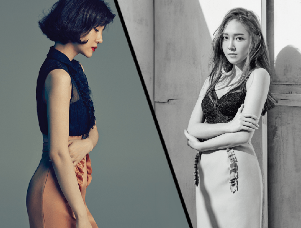 Chân váy hiệu Miu Miu mang đến cho hai mỹ nhân Kbiz Jessica với Im Soo Jung diện mạo rất đằm thắm.