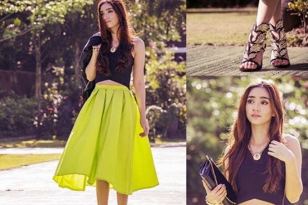 Nhung cach mix do voi chan vay midi don sac hinh anh