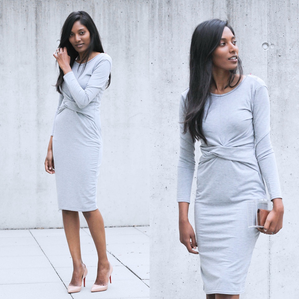 Chiếc váy dài tay mix cùng giày cao gót phù hợp với môi trường công sở. Còn nếu xuống phố bạn hãy chọn chiếc váy sát nách và đôi giày thể thao năng động.