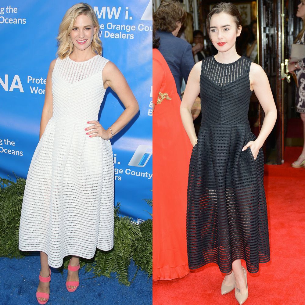 January Jones and Lily Collins in Maje