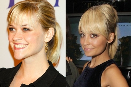 Tóc mái xéo hoặc một lọn tóc mái thấp được vuốt qua một bên sẽ giúp bạn che bớt đi phần trán rộng.