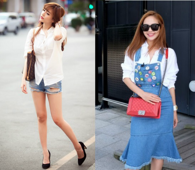 2. Áo sơ mi: Đơn giản, nhẹ nhàng, nhưng chiếc sơ mi lại có thể đồng hành với bạn gái suốt 4 mùa với nhiều phong cách khác nhau. Vào mùa hè, bạn có thể diện sơ mi với shorts jeans năng động hay váy yếm tinh nghịch.