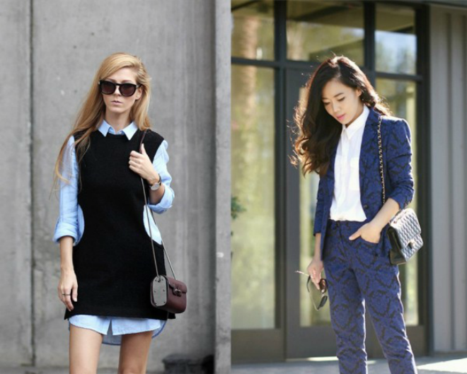 Layering sơ mi dáng dài với áo len cut-out hay “đóng” bộ cùng cây suit sẽ là gợi ý tuyệt vời cho những ngày thời tiết trở lạnh.