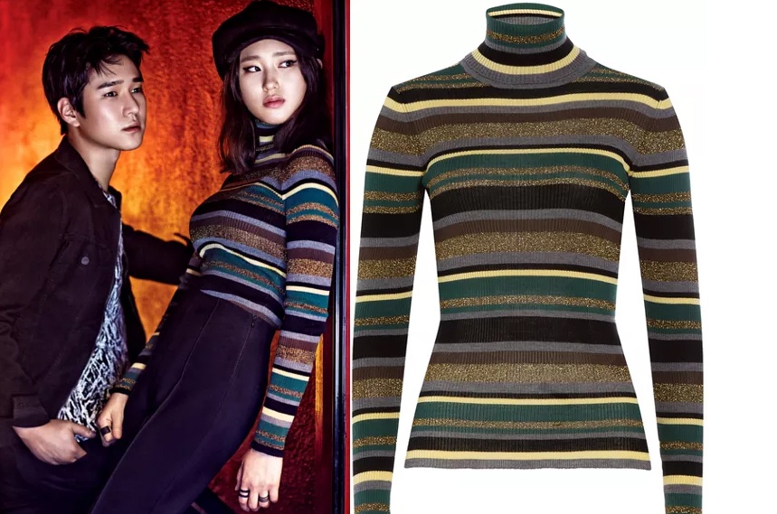 Ryu Hye Young Emilio Pucci Striped Wool Turtleneck Pullover ($750.00
