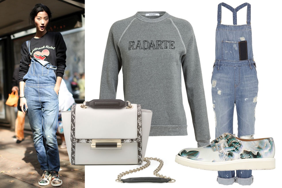 Nếu bạn là người thích phong cách trẻ trung, năng động, hãy chọn áo pull, giày vải hoặc thể thao để kết hợp cùng quần yếm denim. Để thêm sáng tạo khi mặc, bạn có thể thả quai áo yếm tụt xuống tự nhiên. Một chiếc túi xách nữ tính, thanh lịch sẽ giúp bạn ghi điểm trong mắt người đối diện.