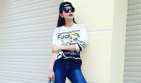 Minh Hang me dam cac kieu quan jeans ca tinh hinh anh