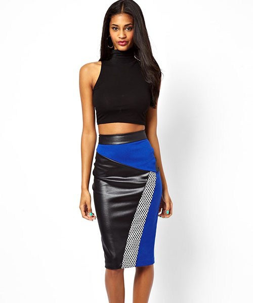 Áo crop-top và chân váy bút chì ảnh 2 Ao crop-top va chan vay but chi anh 2
