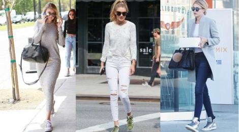 Gigi Hadid goi y cach mix do voi sneakers hinh anh