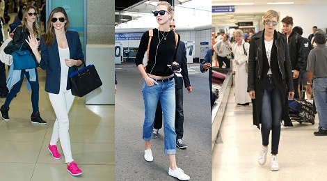 Sao ngoai nang dong voi quan jeans va sneakers tai san bay hinh anh