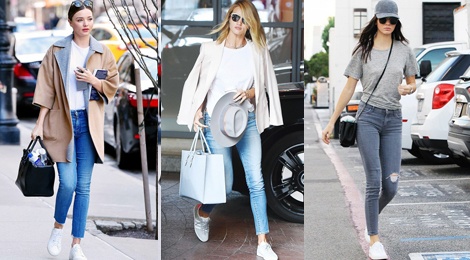 Jeans va sneakers, xu huong an gian tuoi duoc sao lang xe hinh anh
