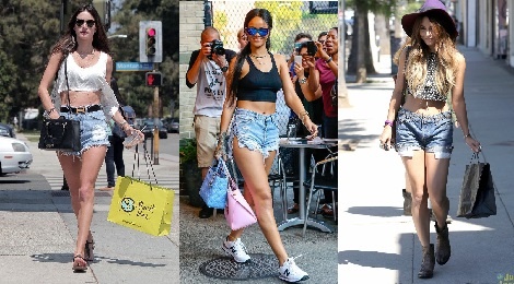Mac crop top va short jean ca tinh nhu my nhan Hollywood hinh anh