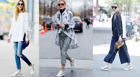 Olivia Palermo phai long sneaker hoa tiet ca tinh hinh anh