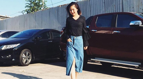 Huong Tram khac phuc nhuoc diem nam lun voi vay ao hinh anh