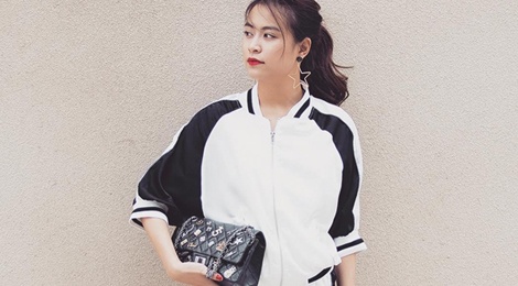 Ao bomber, xu huong thu duoc sao Viet lang xe hinh anh