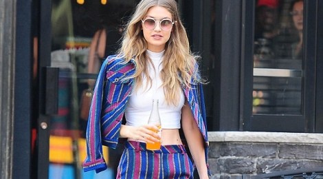 Gigi Hadid tre trung voi xu huong matchy-matchy hinh anh