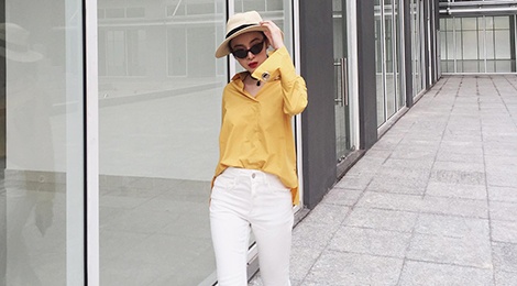 Angela Phuong Trinh 'nghien' mac so mi xuong pho hinh anh