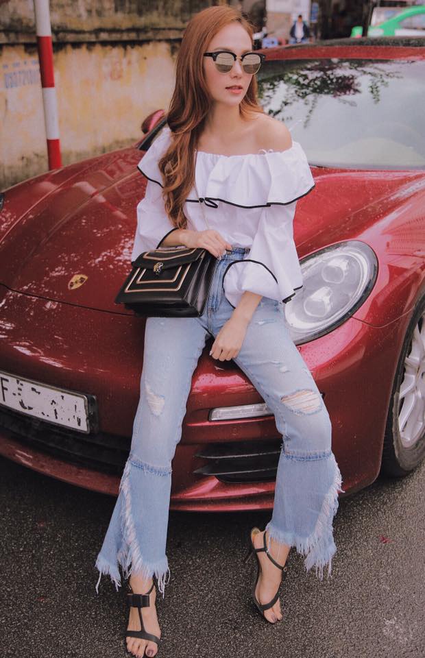 minh hằng mix quần jeans xé gấu ảnh 2 minh hang mix quan jeans xe gau anh 2