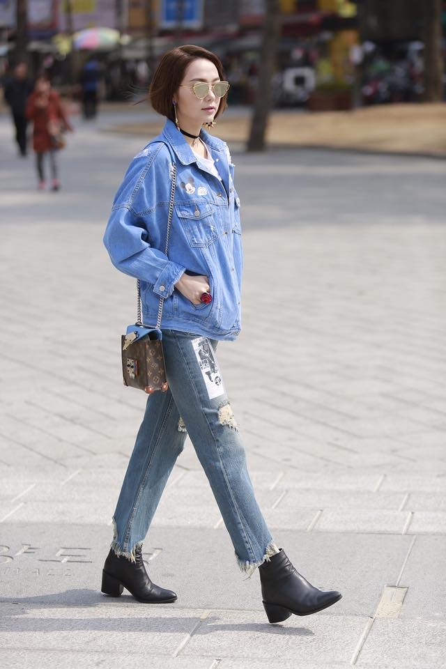 minh hằng mix quần jeans xé gấu ảnh 6 minh hang mix quan jeans xe gau anh 6