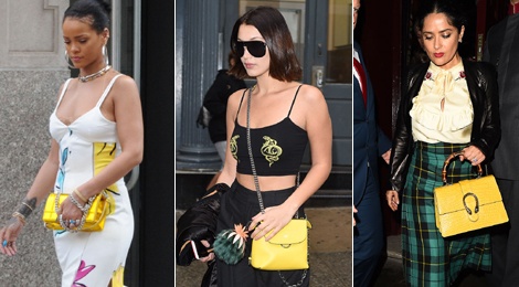 Loat sao noi bat voi tui xach vang ruc don thu hinh anh