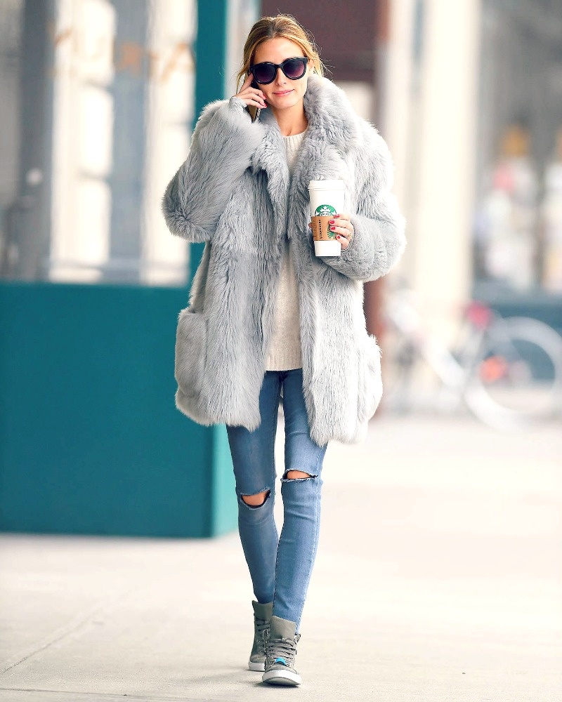 Olivia Palermo diện áo khoác lông ảnh 1 Olivia Palermo dien ao khoac long anh 1