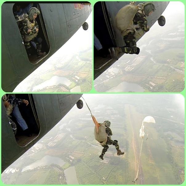 Ngoài chơi dù lượn, Trang còn đăng kí khóa học đam mê dù tròn. Trang cho biết Nếu như chơi dù lượn bạn có thể, có thể bắt đầu từ bay đôi thì với dù tròn bạn không thể thử, đã đứng trước cửa máy bay là phải nhảy, không có thời gian cho bạn đắn đo.