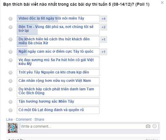 Bình chọn bài dự thi tuần 5 (08-14/12)