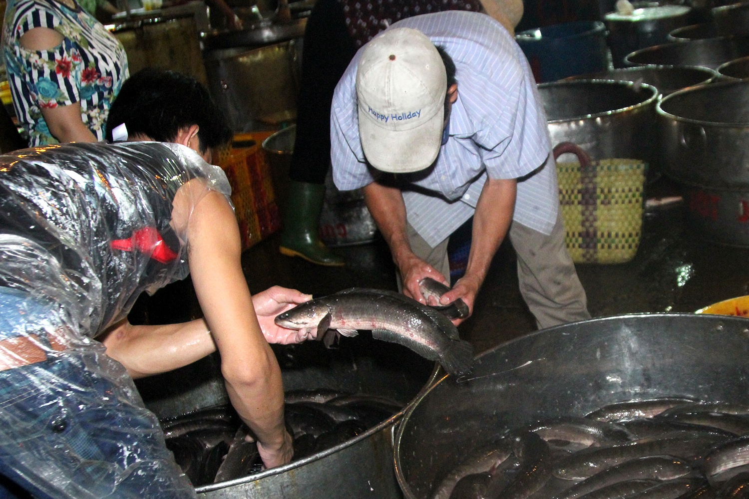 Xep hang mua ca loc o cho dau moi lon nhat Sai Gon hinh anh