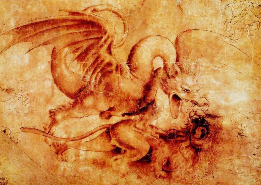 Leonardo da Vinci yeu thich chu de rong va ac quy hinh anh