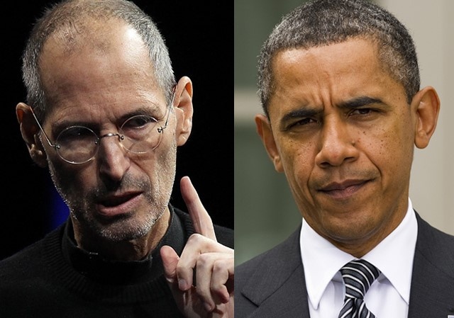 Cuoc gap giua Steve Jobs va Barack Obama o san bay hinh anh