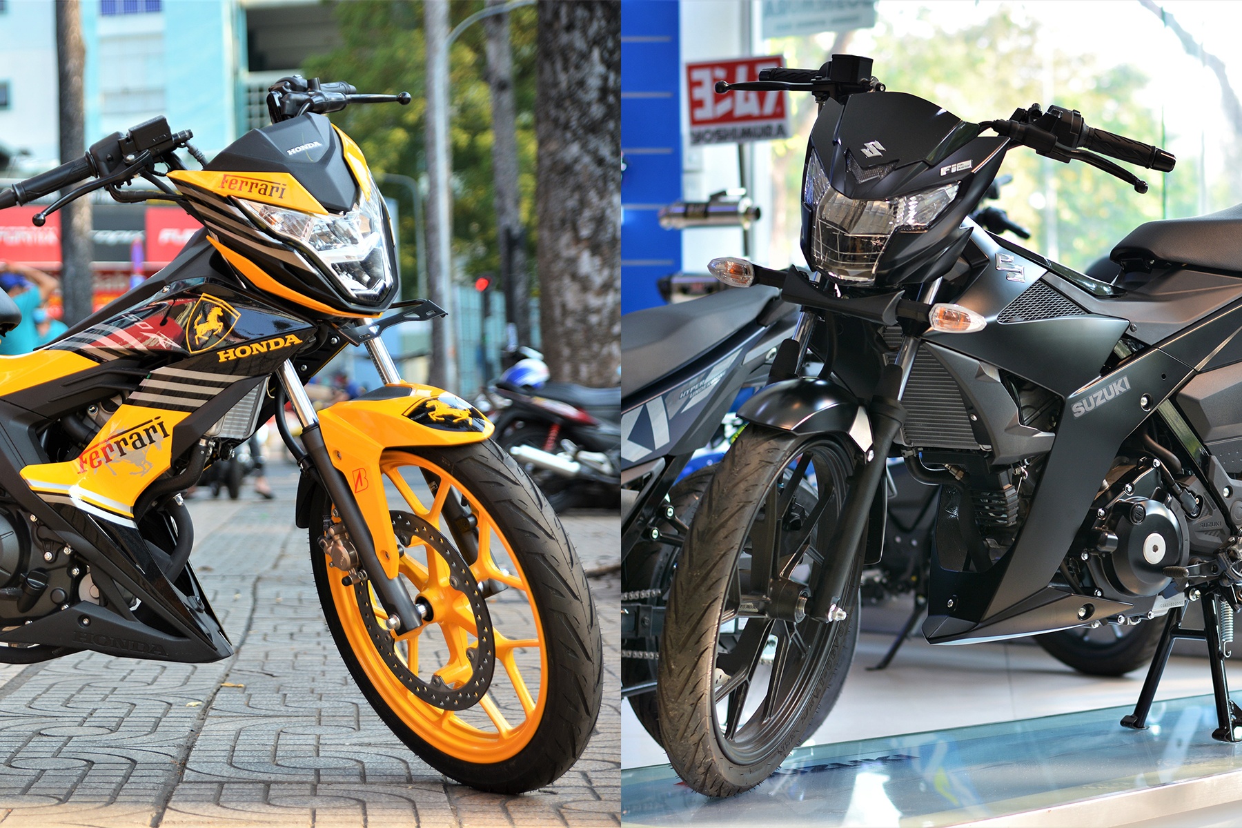 Mua xe con tay 150 cc - chon Suzuki Satria chinh hang hay Honda Sonic? hinh anh