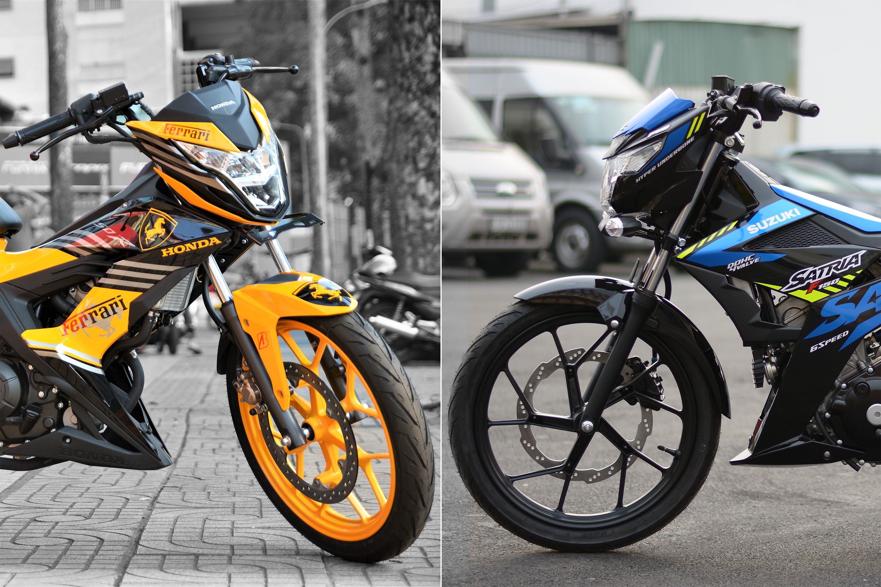 Xe côn tay hyper-underbone chọn Suzuki Satria hay Honda Sonic ảnh 1 Xe con tay hyper-underbone chon Suzuki Satria hay Honda Sonic anh 1