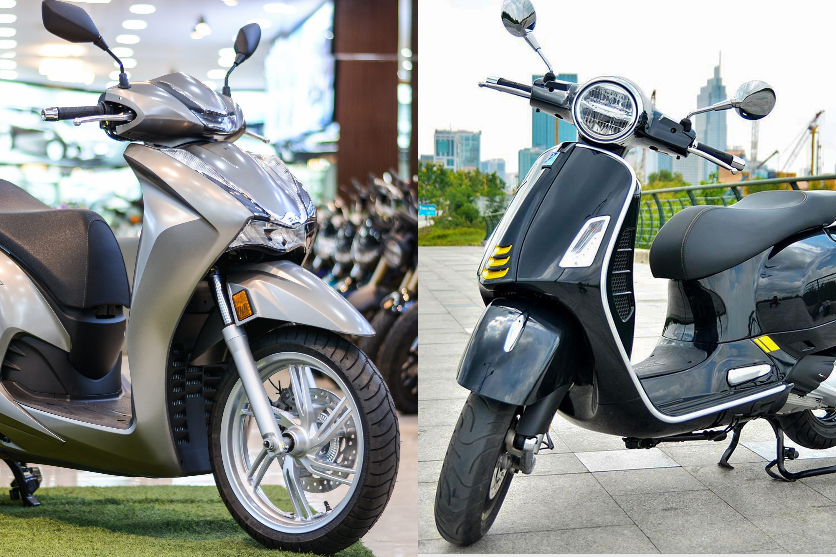 Xe tay ga gia 150 trieu, chon Honda SH 350i hay Vespa GTS 300 HPE? hinh anh