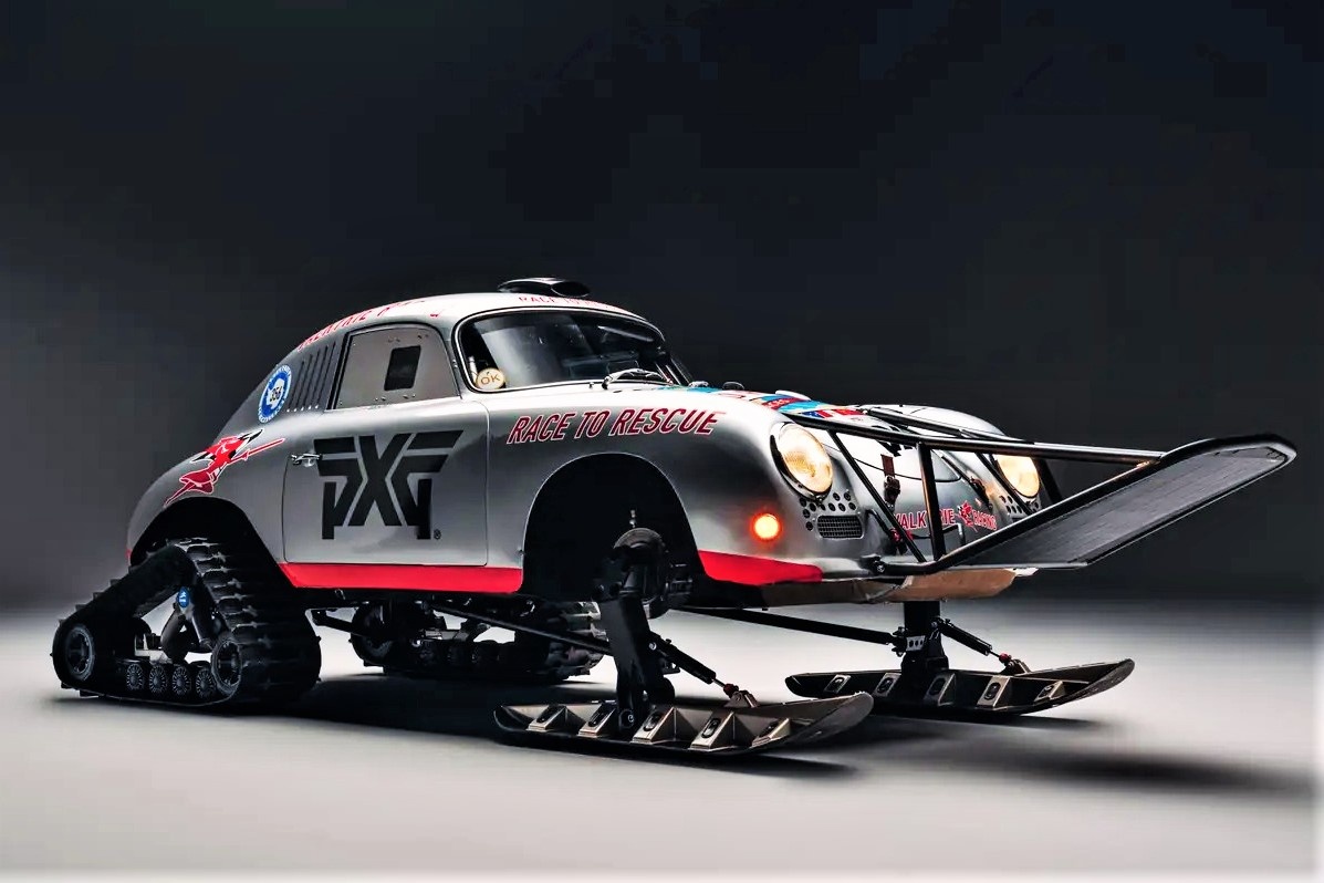 Can canh Porsche 356A phien ban chay tren bang tuyet hinh anh