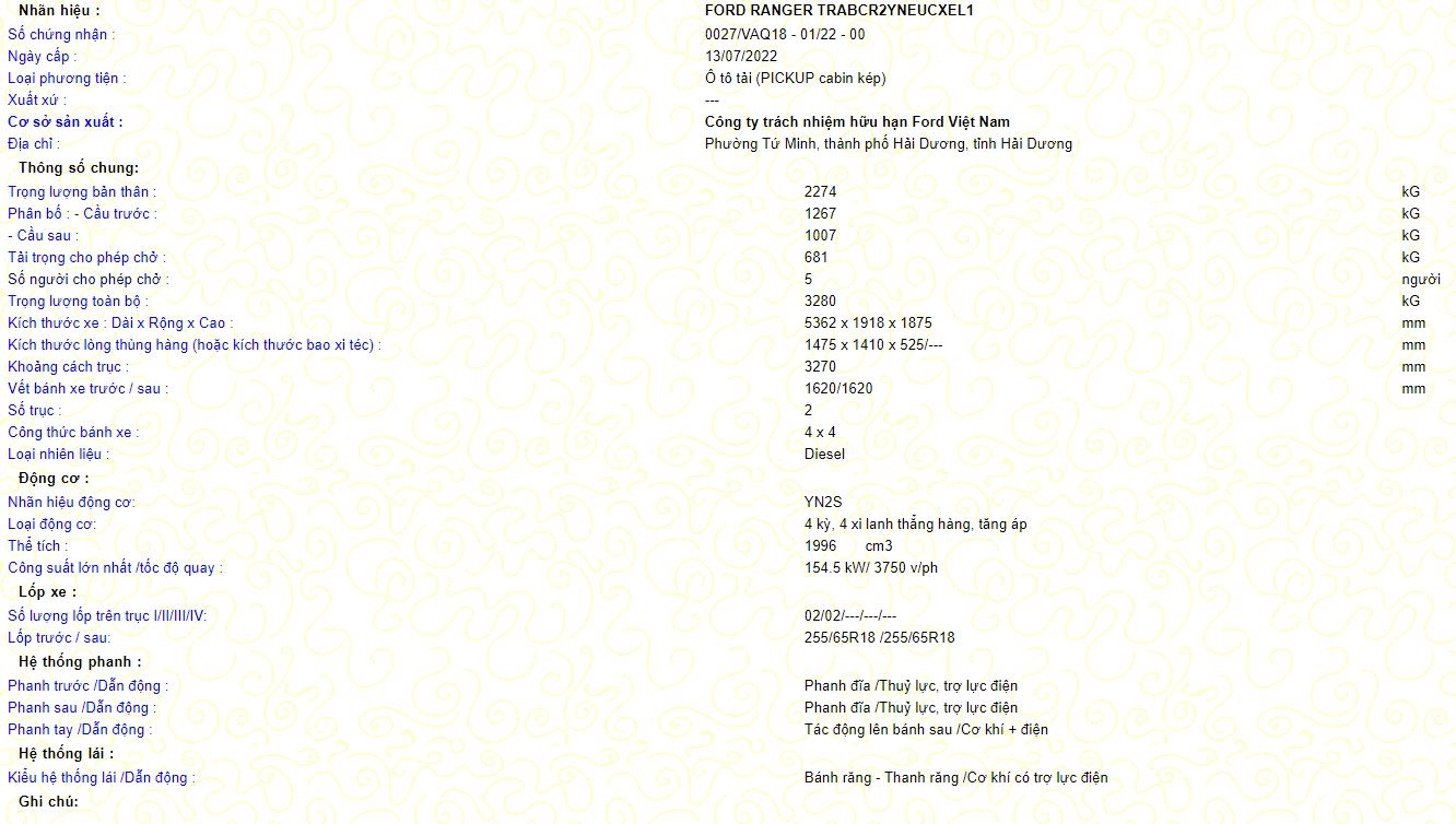 Lo thong so Ford Ranger 2022 anh 2