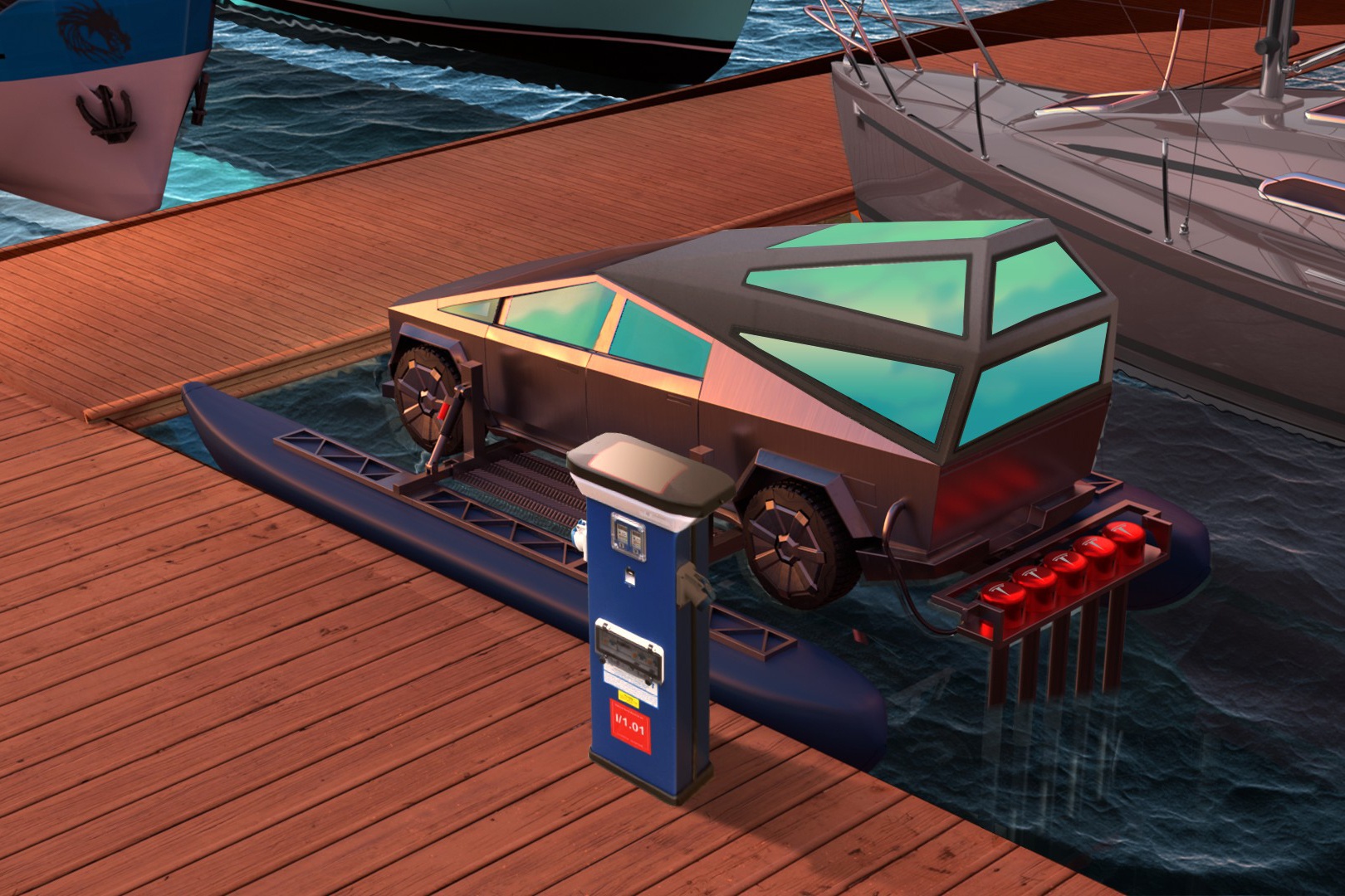 Tesla Cybertruck bien thanh du thuyen anh 2