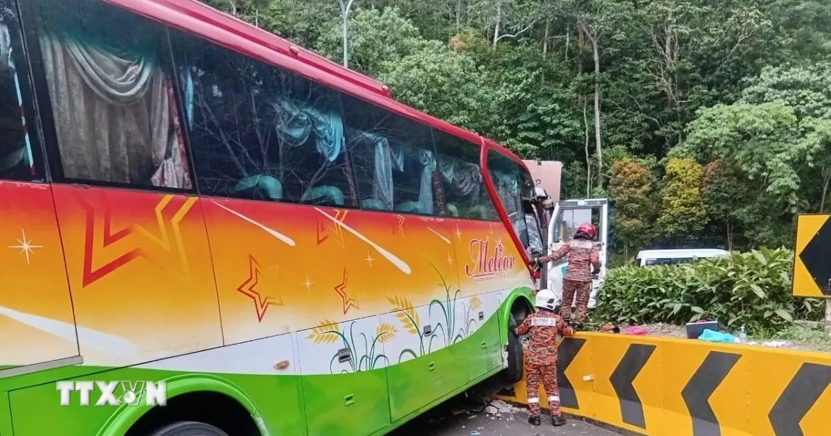 Xe buyt cho 20 khach du lich Viet Nam gap nan tai Malaysia hinh anh