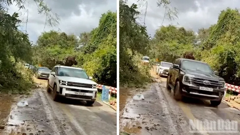 Lam Dong: Xe mac ket tren deo Gia Bac do sat lo da duoc giai cuu hinh anh