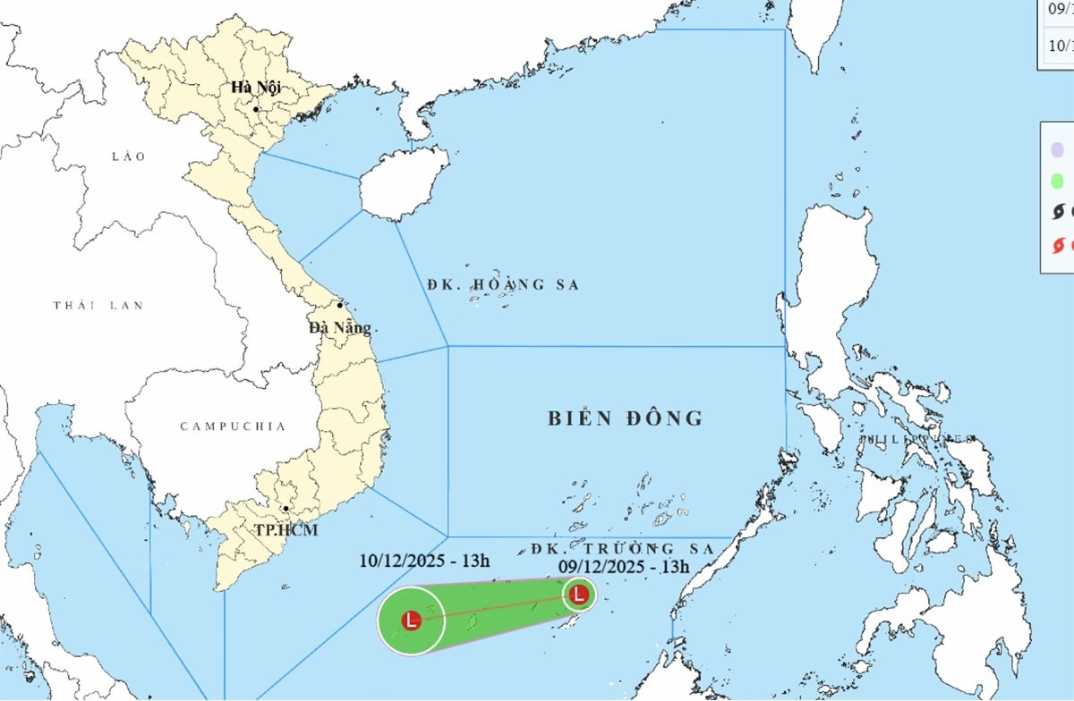 Vung ap thap xuat hien o Nam Bien Dong, gay gio manh va bien dong hinh anh