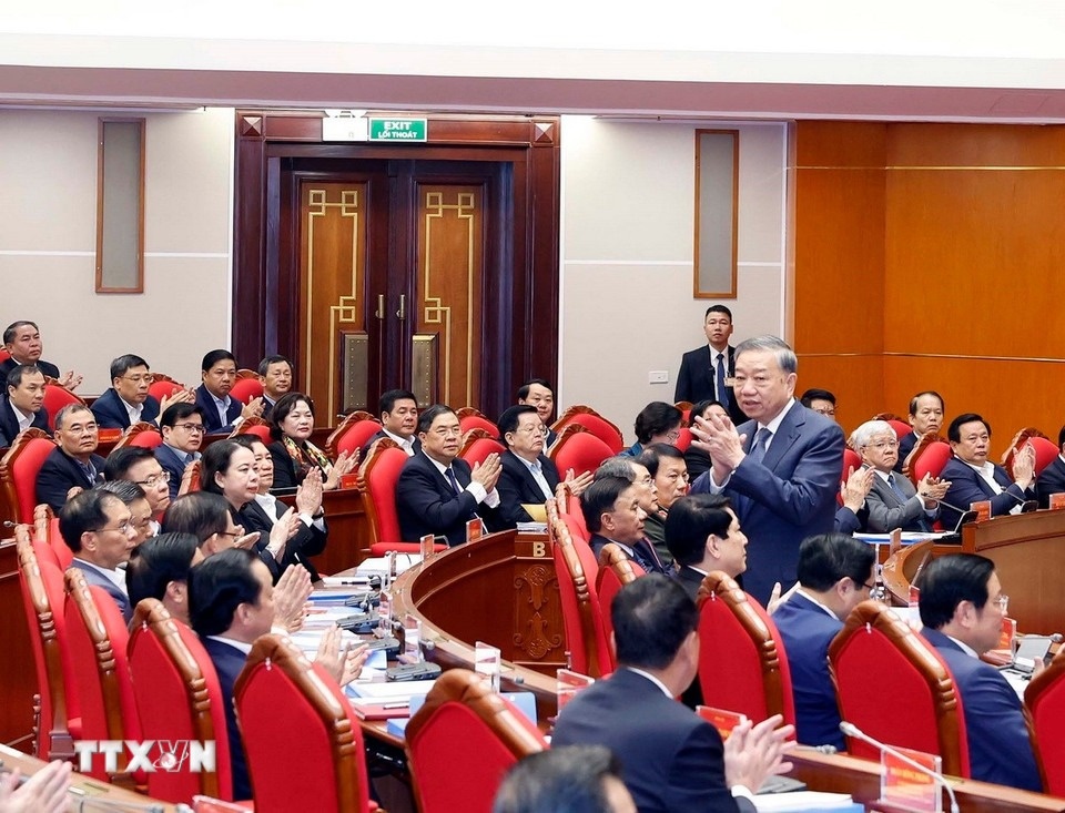 Tong Bi thu chu tri hoi nghi tong ket phong chong tham nhung, lang phi hinh anh